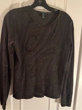 Ralph Lauren Gray Knit Top with Subtle Texture